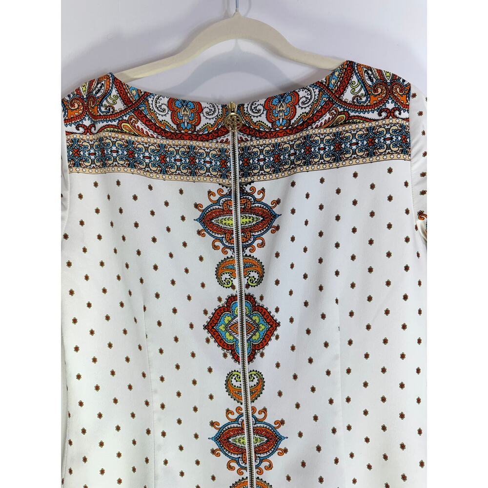 Antonio Melani Paisley Shift Dress Women Size 2 Multicolor Zip Back - Picture 12 of 12